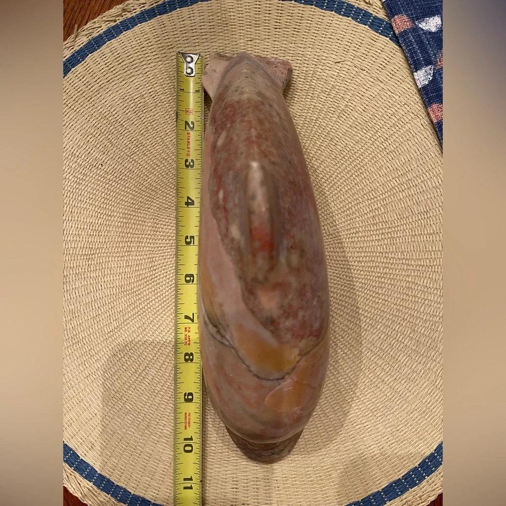 Heavy Carved Dolphin Sculpture- 10” Long Weight; 4.12 POUNDS